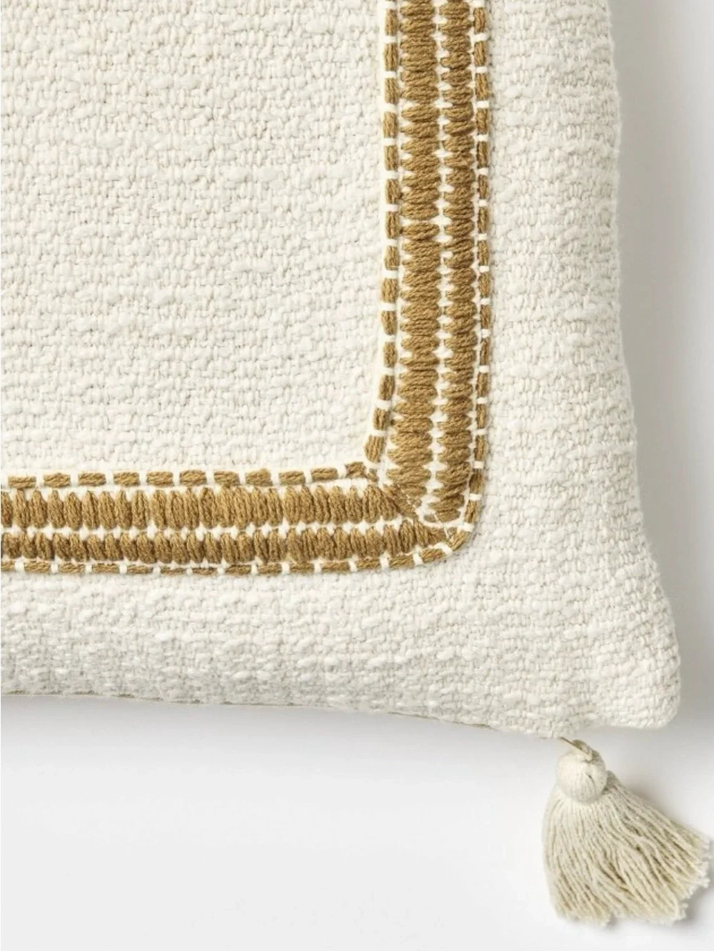 Threshold Designed with Studio McGee Embroidered Frame Square Throw Pillow NWT